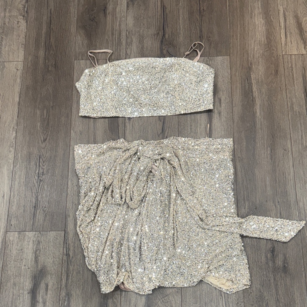 Never Fully Dressed Gold Sequin Top